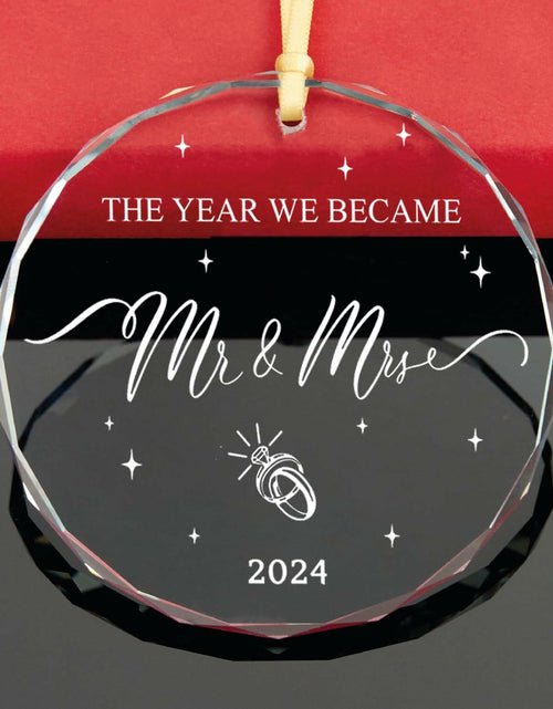 Load image into Gallery viewer, RchSLK Wedding Crystal Ornaments Mr and Mrs Our First Married 2024 Gift
