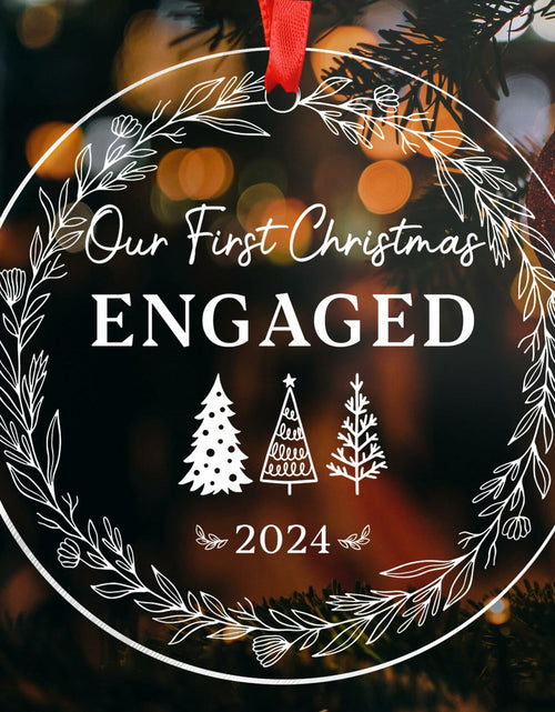 Load image into Gallery viewer, Our First Christmas Mr &amp; Mrs 2024 Crystal Glass Ornament Wedding Gift
