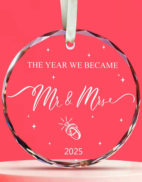 Load image into Gallery viewer, RchSLK Wedding Crystal Ornaments Mr and Mrs Our First Married 2024 Gift
