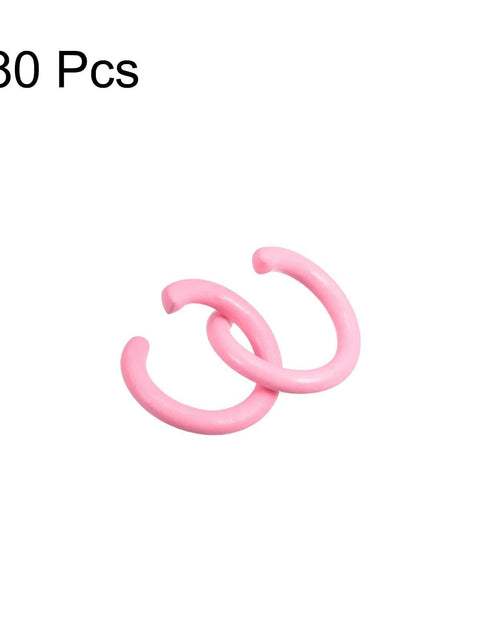 Load image into Gallery viewer, uxcell 8mm Open Jump Rings Carbon Steel Pink 80Pcs DIY Craft Connectors
