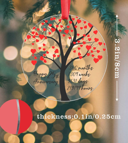 15th Anniversary Acrylic Ornament Couples 15 Year Wedding Gift