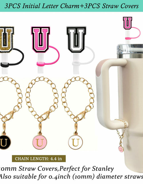 Load image into Gallery viewer, Nuozme 3PCS Straw Cover 10mm for Stanley 30&amp;40oz Tumbler with Charms
