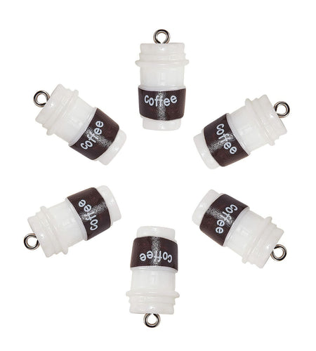 DanLingJewelry 20pcs Resin Coffee Cup Pendants with Loop for DIY Crafts