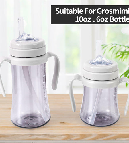 Grosmimi Replacement Straw 5-Pack with Cleaning Brush Clear Compatible