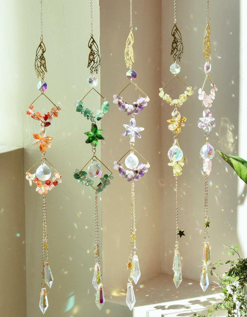 Load image into Gallery viewer, Venusorn Natural Crystal Flower Chains Purple - Window Décor Sun Catchers
