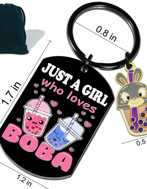 Load image into Gallery viewer, Crizaor Boba Tea Keychain Ornament Just a Girl Who Loves Boba 5"
