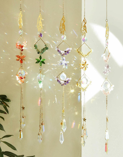 Load image into Gallery viewer, Venusorn Natural Crystal Flower Chains Purple - Window Décor Sun Catchers
