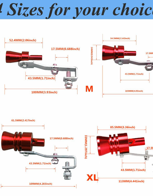 Load image into Gallery viewer, EOHMAK Turbo Sound Whistle Simulator Exhaust Muffler Pipe Red XL
