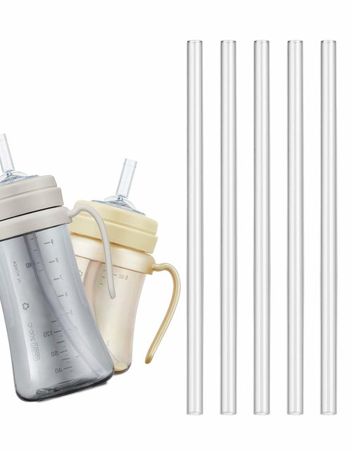 Load image into Gallery viewer, Grosmimi Replacement Straw 5-Pack with Cleaning Brush Clear Compatible
