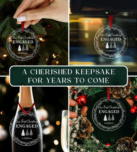 Our First Christmas Mr & Mrs 2024 Crystal Glass Ornament Wedding Gift