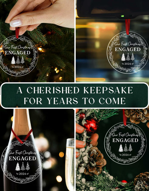 Load image into Gallery viewer, Our First Christmas Mr &amp; Mrs 2024 Crystal Glass Ornament Wedding Gift
