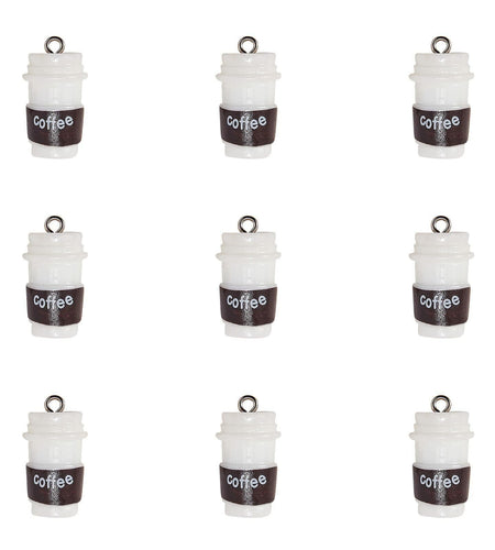 DanLingJewelry 20pcs Resin Coffee Cup Pendants with Loop for DIY Crafts