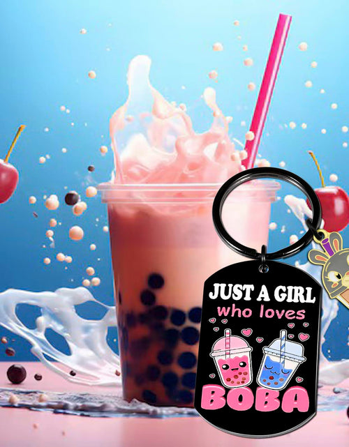 Load image into Gallery viewer, Crizaor Boba Tea Keychain Ornament Just a Girl Who Loves Boba 5"
