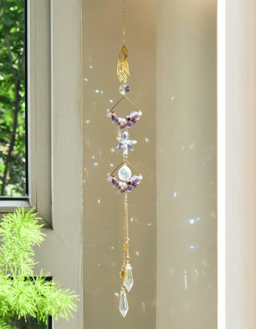 Load image into Gallery viewer, Venusorn Natural Crystal Flower Chains Purple - Window Décor Sun Catchers

