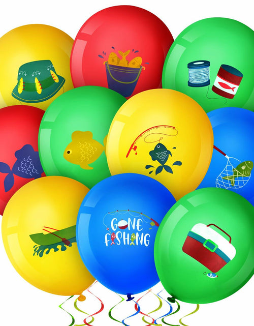 Load image into Gallery viewer, Hxezoc 48 Pcs Fish Bobber Balloons Latex Fishing Party Decorations
