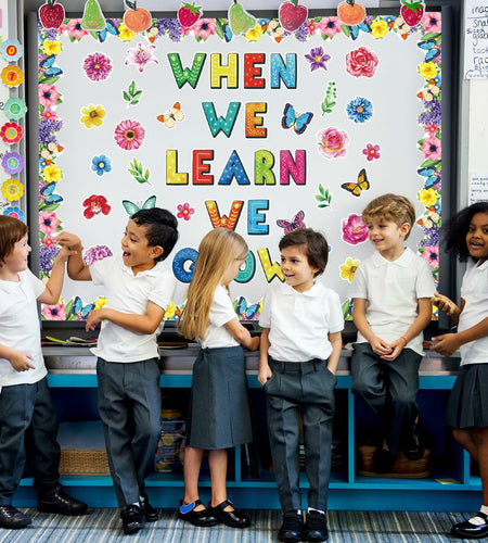 71pcs Classroom Spring Bulletin Board Floral Cutout Decorations
