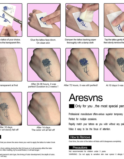 Load image into Gallery viewer, Aresvns Semi-Permanent Waterproof Temporary Tattoo Dark Blue Long-Lasting
