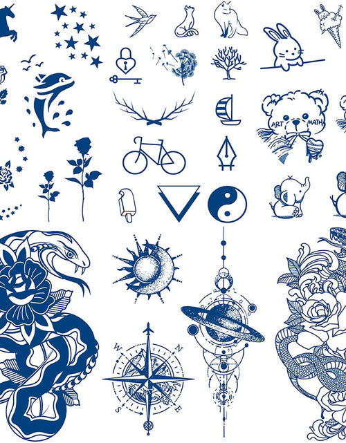 Load image into Gallery viewer, Aresvns Semi-Permanent Waterproof Temporary Tattoo Dark Blue Long-Lasting
