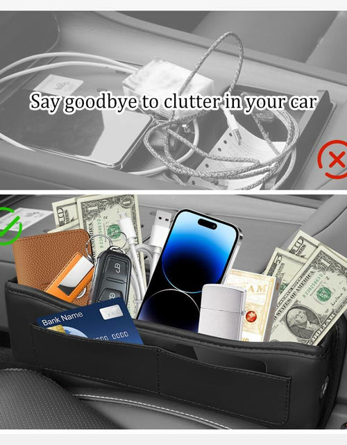 Load image into Gallery viewer, IHOTDER Car Seat Gap Filler Organizer with Cable Hole Large Capacity SUV Truck
