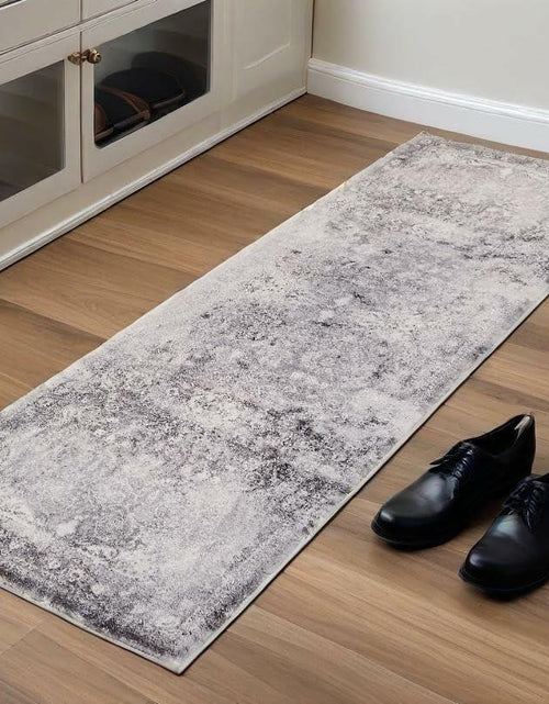 Load image into Gallery viewer, 2x6 Faux Wool Runner Rug Non Slip Washable Vintage Rubber Backing Black
