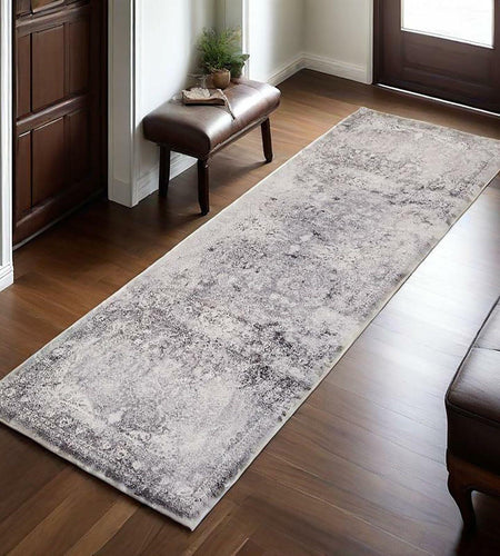2x6 Faux Wool Runner Rug Non Slip Washable Vintage Rubber Backing Black