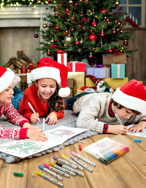 Load image into Gallery viewer, Leceha Metallic Glitter Outline Markers Pens 12 Colors Drawing Kids Teens
