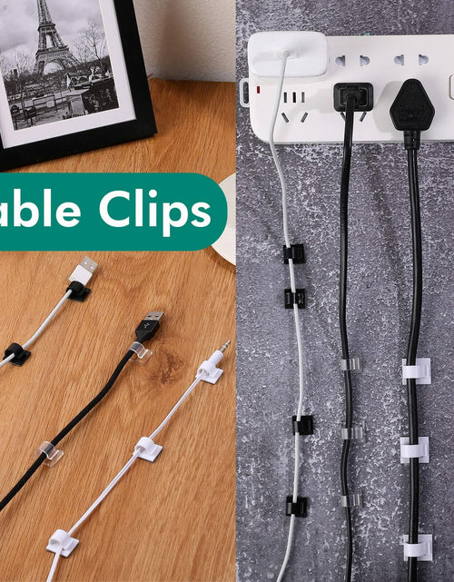 Load image into Gallery viewer, Cable Clips Self Adhesive Wire Organizer Holder White Large 120 Pieces
