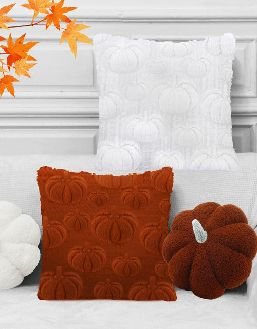 Load image into Gallery viewer, Beeveer 4 Pcs Pumpkin Throw Pillows 18x18in Brown White Sofa Cushion Covers
