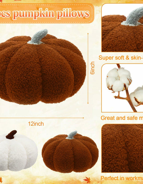 Load image into Gallery viewer, Beeveer 4 Pcs Pumpkin Throw Pillows 18x18in Brown White Sofa Cushion Covers
