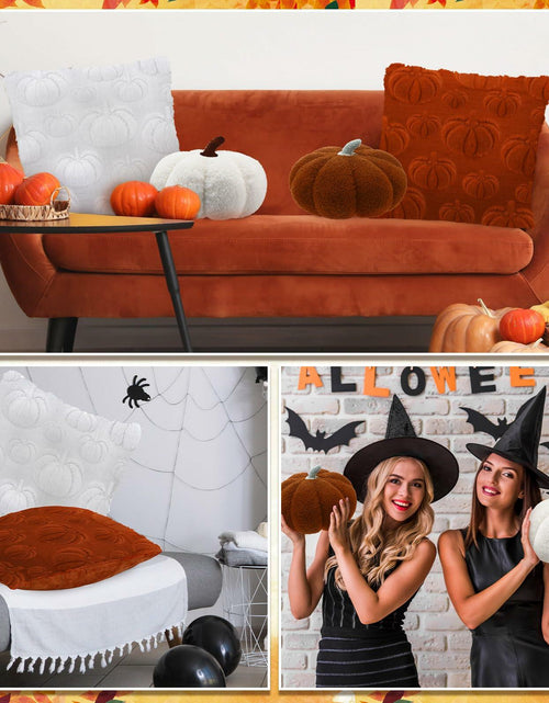 Load image into Gallery viewer, Beeveer 4 Pcs Pumpkin Throw Pillows 18x18in Brown White Sofa Cushion Covers
