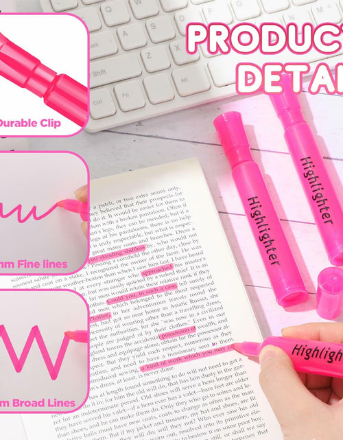 Load image into Gallery viewer, Qilery Highlighters 30 Pack Pink Tank Style Chisel Tip Quick Dry Markers
