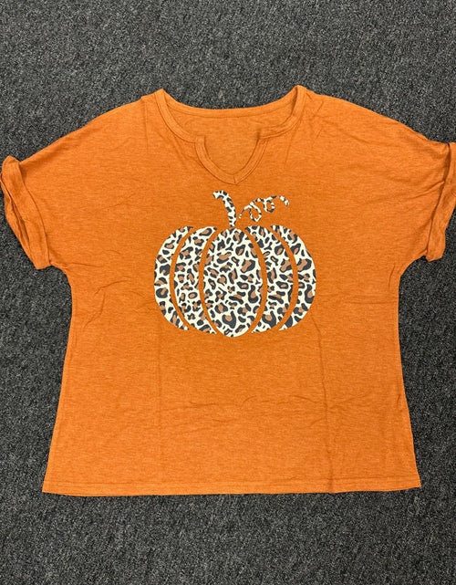 Load image into Gallery viewer, Buynaw Womens V Neck Floral Graphic T Shirt Orange Size XL
