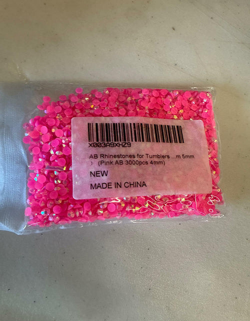 Load image into Gallery viewer, AB Rhinestones 4mm Flatback Jelly &amp; Clear Pink 3000pcs Craft Gems
