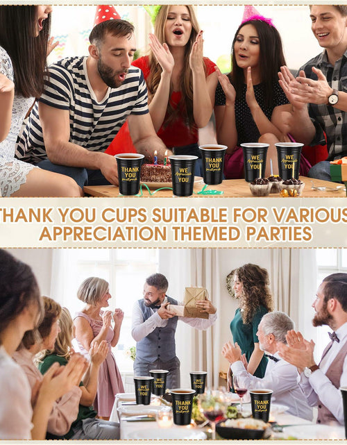 Load image into Gallery viewer, Jingmore 50 Pcs 16oz Disposable Bridal Shower Cups Black Gold
