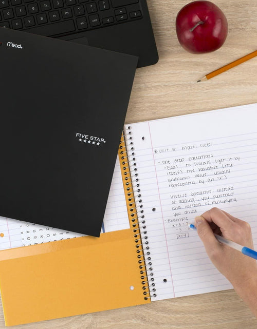 Load image into Gallery viewer, [Like New] Five Star 5-Subject Spiral Notebook College Ruled 8.5x11 Black 200 Sheets

