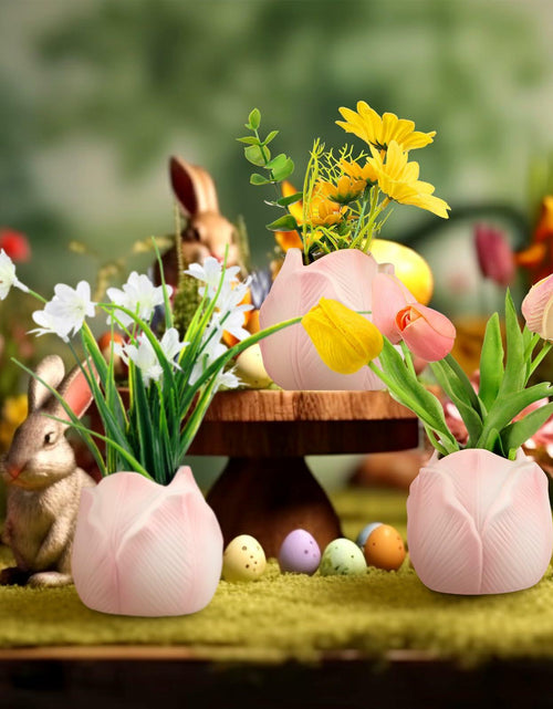 Load image into Gallery viewer, Sieral 3 Pcs Mini Tulip Ceramic Vase Tabletop Flower Pot Mother’s Day Gift
