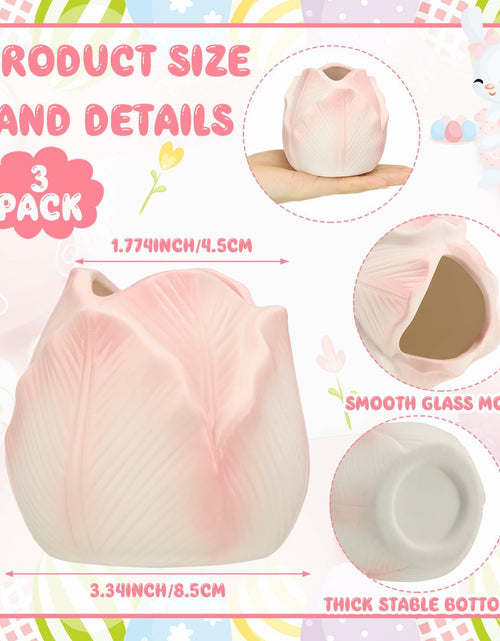 Load image into Gallery viewer, Sieral 3 Pcs Mini Tulip Ceramic Vase Tabletop Flower Pot Mother’s Day Gift
