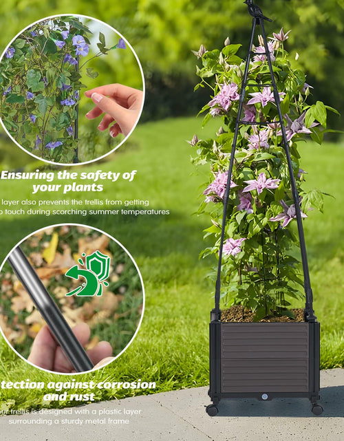 Load image into Gallery viewer, GOTRUTH Obelisk Trellis with Planter Boxes 63" Rustproof Outdoor Plant Support
