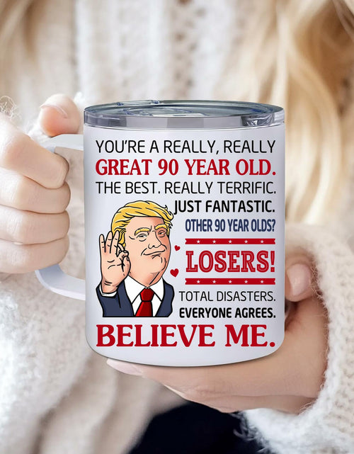 Load image into Gallery viewer, NAHOTICQ 90th Birthday Tumbler Mug 12oz Gift for Men Women
