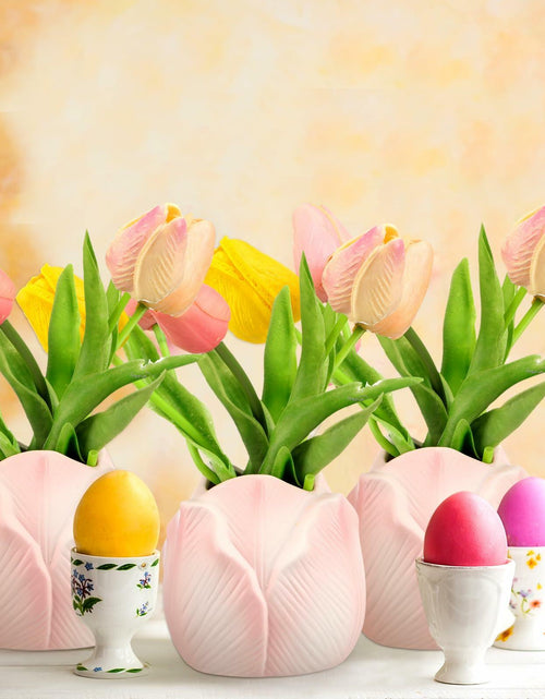 Load image into Gallery viewer, Sieral 3 Pcs Mini Tulip Ceramic Vase Tabletop Flower Pot Mother’s Day Gift
