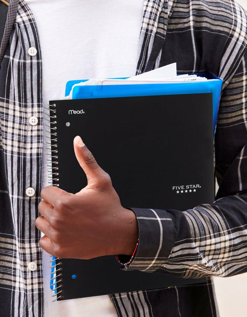 Load image into Gallery viewer, [Like New] Five Star 5-Subject Spiral Notebook College Ruled 8.5x11 Black 200 Sheets
