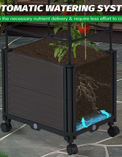 Load image into Gallery viewer, GOTRUTH Obelisk Trellis with Planter Boxes 63" Rustproof Outdoor Plant Support
