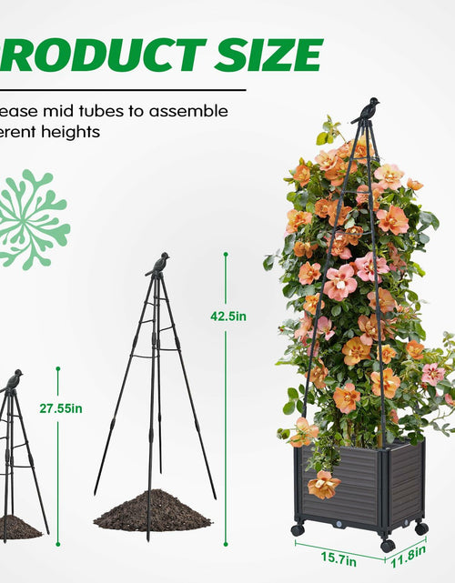 Load image into Gallery viewer, GOTRUTH Obelisk Trellis with Planter Boxes 63" Rustproof Outdoor Plant Support
