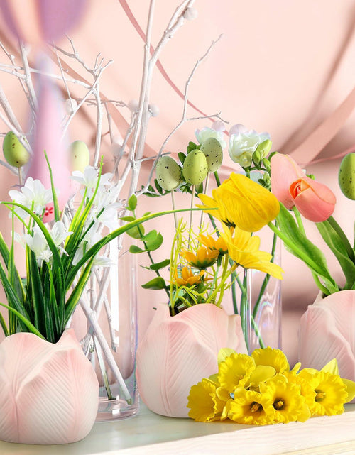 Load image into Gallery viewer, Sieral 3 Pcs Mini Tulip Ceramic Vase Tabletop Flower Pot Mother’s Day Gift
