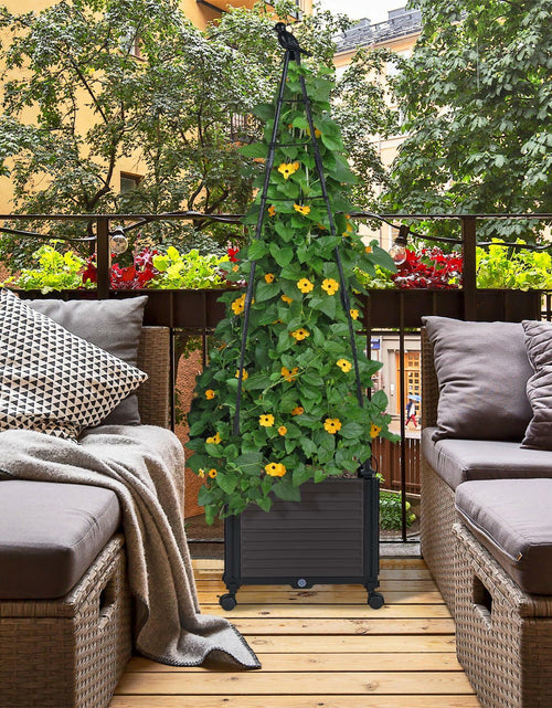 Load image into Gallery viewer, GOTRUTH Obelisk Trellis with Planter Boxes 63" Rustproof Outdoor Plant Support
