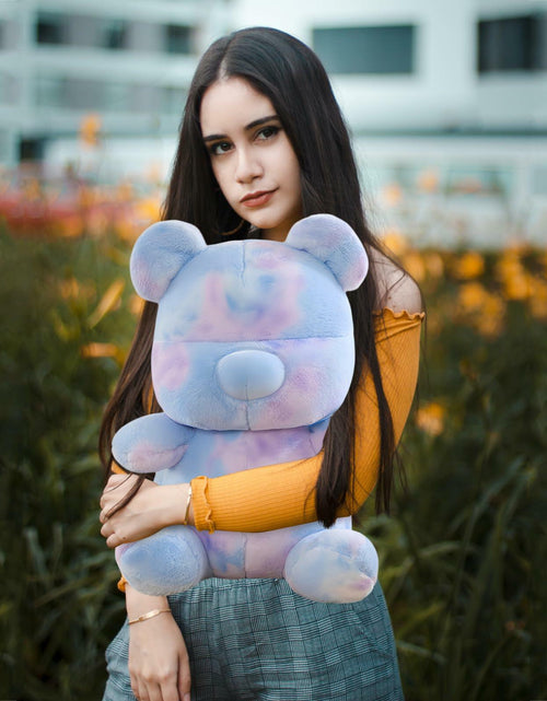 Load image into Gallery viewer, Tie Dye Bears Stuffed Animal Plush Toy Super Soft Cuddly Blue 9in
