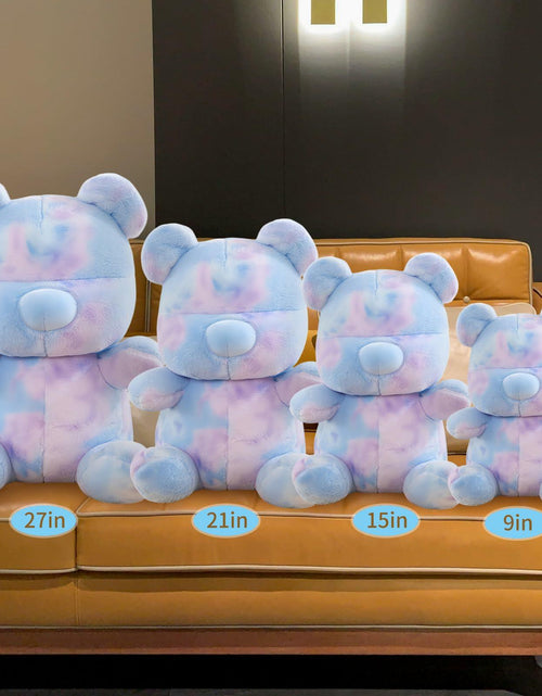 Load image into Gallery viewer, Tie Dye Bears Stuffed Animal Plush Toy Super Soft Cuddly Blue 9in
