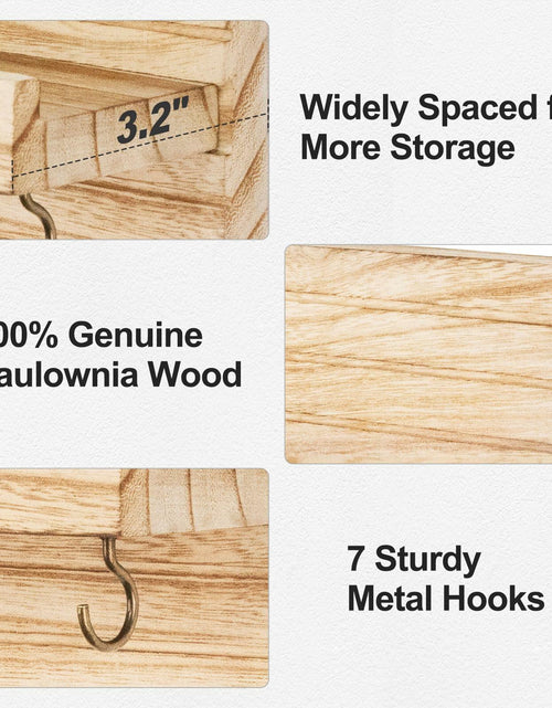 Load image into Gallery viewer, Lwenki Wall Mount Key Holder with 7 Hooks &amp; Shelf 13.8x5.3x3.2 Inches
