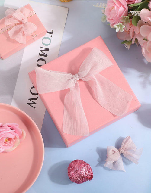 Load image into Gallery viewer, Lyrow 4 Rolls Crinkle Chiffon Ribbon 1.5in 22yd Light Pink Handmade Tulle
