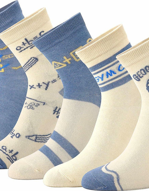 Load image into Gallery viewer, Glamorstar Women's Cotton Crew Socks 5 Pairs Blue Earth Size US One
